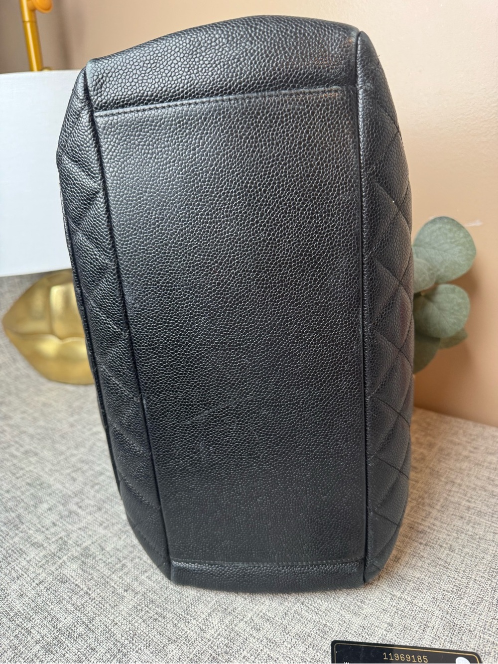 CHANEL Black Quilted Caviar Leather Tote with Gold Hardware - Picture 9 of 17